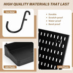 AKTOP Plastic Peg Board Wall Organizer 4-Pack, 12"x12" Pegboard Kit, Black - Image 4