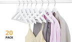 Amber Home 20 Pack 15" White Wooden Clothes Hangers for Woman - Image 5