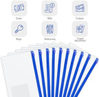 Marspark 100 Pcs Zip Envelope Poly Clear Pencil Pouch, Blue - Image 3