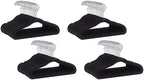 Amazon Basics Kids Space Saving Velvet Non-Slip Clothes Hangers with Shoulder Notches for Infant and Toddler, 11.6", Black, 50 Count (Pack of 4) by AmazonBasics