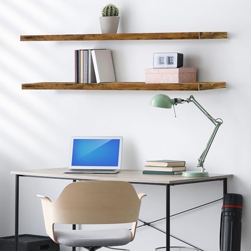 Sorbus Floating Shelves for Wall Storage (55 Inch, 2 Pack, Rustic Brown) - Image 5
