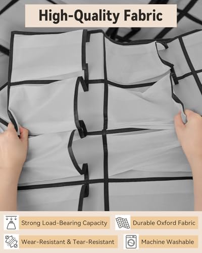 dodowin Over Door Shoe Organizers, 2 Pack, 40 Pockets Each, Gray Rack - Image 3
