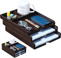 Solid Wood Desk Organizer 3-Tier Stackable Letter Tray Walnut Mail Sorter by GroveMindooOfficeStorage