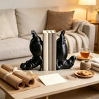 Black Resin Hippo Bookends Set of 2 – Heavy Duty Decorative Book Ends for Shelves, Unique Animal Book Stopper for Heavy Books, Hippo Decor for Home Office Bookshelf, Book Lover Gift - Image 5