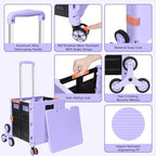 FELICON SELORSS Folding Utility Climber Cart Portable Rolling Crate-Purple - Image 2