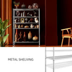 IZEUK 4250 LBS Garage Shelving Wide Storage Shelves 5 Tier Metal Shelves Heavy Duty Adjustable Utility Shelf Rack Chrome 17.7" D x 59.1" W x 70.4" H - Image 6