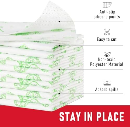 Cooyes 6 Pack Refrigerator Shelf Liners for French Door Fridge, 17.7" × 36" Extra Large, Non-Slip Fridge Mats Machine Washable, Refrigerator Drawer Liner for Glass Shelves Kitchen Cabinet - Image 5