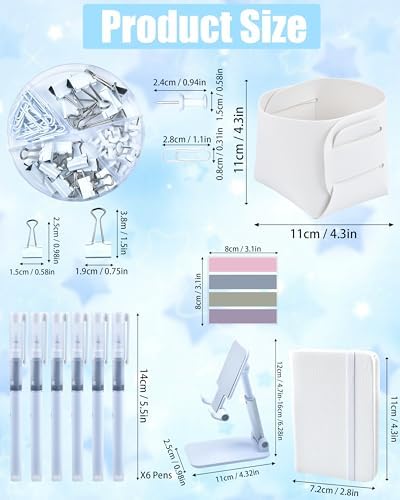 LXEVIHK White Desk Accessories 21-Piece Office Supplies Gift Set - Image 6