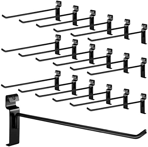 Oudain Gridwall Peg Hooks, Black Metal Hangers, 25 Pack, 12 Inch by Oudain