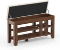 Shoe Bench for Entryway, Solid Rubberwood Shoe Bench with Hidden Storage, Adjustable 2-Tier Shelves & Soft PU Leather Seat, Shoe Rack Durable Easy Assembly for Hallway or Bedroom - Beige, 39.4" by Rosedate