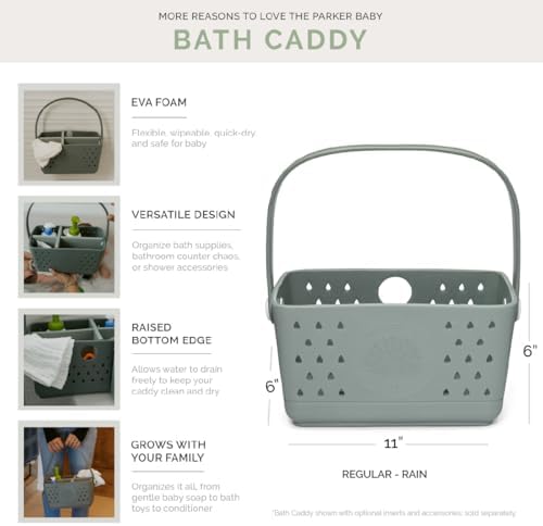 Parker Baby Co. Quick-Dry Bath Caddy Organizer with Handle - Rain, Regular - Image 4
