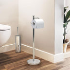 Gatco 1435C Freestanding Toilet Paper Holder, 23.68” H, Chrome | Toilet Tissue Roll Holder Stand With Weighted and Padded Base For Bathroom - Image 6