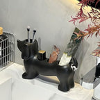 Creative Dachshund Toothbrush Holder, Cute Dachshund-Shaped Toothbrush Holders, Ceramic Bathroom Countertop Accessories, Personalized Decoration, for Bathroom Home(Black) - Image 6