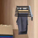 9 Arms Steel Slide Out Pants Rack Closet Pants Hanger Bar Pull Out Trousers Rack Tie Belts Scarf Racks, Wardrobe Clothes Organizers Rail Pull Out Closet Storage Rod-(Right Side Mounts) - Image 3