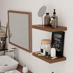 16 in Floating Shelves for Wall, Walnut Wooden Shelves Set of 2 - Image 5