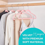 HOUSE DAY Premium Velvet Hangers 100 Pack Light Pink, Non-Slip Flocked Felt Hangers, Sturdy Clothes Hanger with 360° Rotatable Hook, Heavy Duty Durable Slim Coat Hanger for Closet Space Saving - Image 2