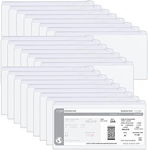 Marspark 100 Pcs 100 Pcs Zip Envelope Poly Clear Pencil Pouch, White by Marspark