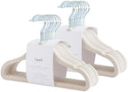 3 Sprouts Velvet Baby Hangers - Non-Slip Hanger for Infant, Toddler, Baby Clothes - Closet Kids Hangers with Slim Design, Nordic Colors, Pack of 30 - Beige by 3Sprouts