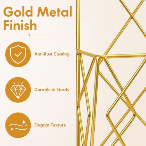 6 Pack Hanging Wall File Organizer, Wall Mount Magazine Rack Metal, Gold - Image 3