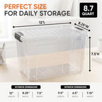 Superio 8.7 Quart Clear Plastic Storage Boxes with Lids, Stackable Organizer Containers, BPA-Free Storage Bins for Home, Office, School & Dorm, 6 Pack - Image 3