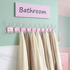 Dseap Coat Rack Wall Mount - 38” Long 10-Tri-Hooks Heavy Duty Coat Hanger Rail Wall Hooks for Hanging Coats Hats Clothing Clothes Purse Mudroom Entryway, Pink - Image 5