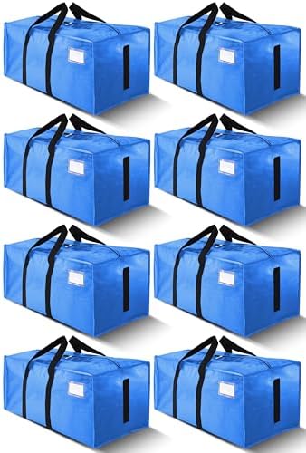 HOMESURE Supports 200lbs Heavy Duty Moving Bags - Strong Zipper & Wrap-Around Handles - Water-Resistant Storage Totes, Durable Alternative to Moving Boxes - 8 Pack - Sky Blue by testVendor01-gamma