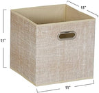 Household Essentials 6 Pack Fabric Storage Bins with Handle, Tan Mix - Image 3
