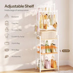 HOOBRO Tall Purse Organizer for Closet, 3-Tier Handbag Rack with 10 J-Hooks & 6 S-Hooks - Image 5