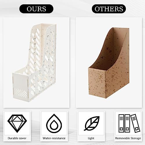 Glenmal 12 Pack Magazine File Holder Organizers Vertical Desk, White - Image 5