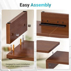 BONTEC Triple Monitor Stand Riser with Smartphone Holder, Walnut - Image 6