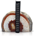 Nature's Decorations Brown Agate Bookends – A+ Grade Geode Heavy Duty Decorative Stone Crystal Book Ends for Shelves & Bookcases, Natural Polished Bookshelf Decor, 1 Pair 6-8Lbs by NaturesDecorations