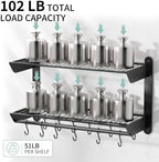 SUNTECH 31 Inch Pot Rack Wall Mounted, 2-Tier Wall Organizer for Pans, Pot - Image 4