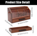 Wood Desk Organizer with Drawer, Bill Mail Organizer Countertop Workspace Organizers for Office Supplies Desk Organization Letter Holder - Image 4