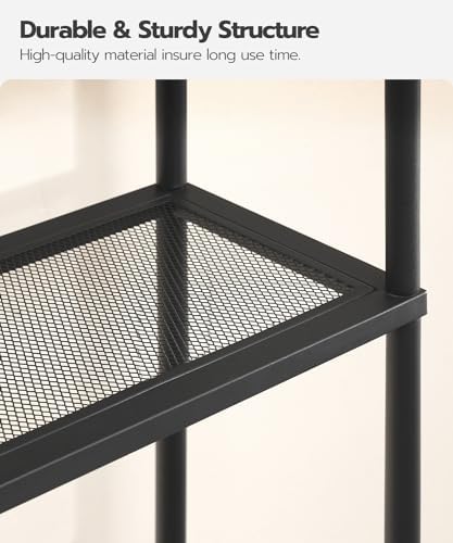 HOOBRO Over the Toilet Storage, 3-Tier Over Toilet Bathroom Organizer, Freestanding Above Toilet Shelf with Adjustable Feet, Space Saving, Easy Assembly, Greige and Black BG63TS01 - Image 7