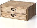 KIRIGEN Solid Wood Desk Organizer with 2 Drawers, Desktop Storage, Brown by KIRIGEN