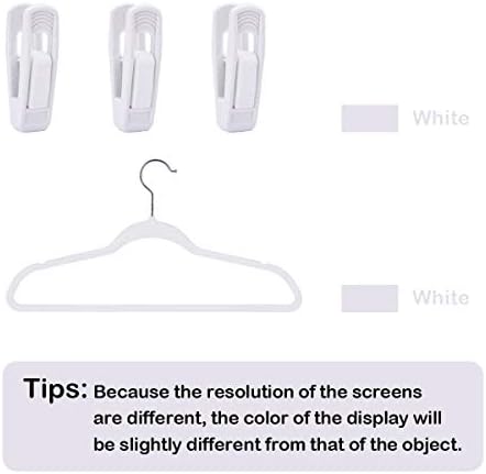 Velvet Hangers Clips, Pants Hangers Velvet Clips(60pc, White) - Image 2