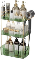Aveniee Bathroom Counter Organizer,3 Tier Skincare Perfume Countertop Storage with Hair Dryer Rack and Toothbrush Holder, Cosmetic Makeup Tray for Vanity - Green by Aveniee