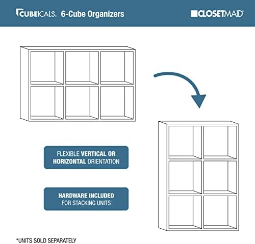 ClosetMaid Cubeicals 6 Cube Storage Shelf Organizer Bookshelf, Stackable, Vertical or Horizontal, Easy Assembly, Wood, Birch Finish - Image 4