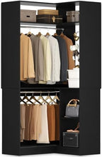 Aheaplus Corner Closet System with Shelves, L Shaped Walk-in Closets, Black by Aheaplus