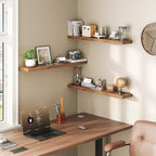 RALGEND Floating Shelves for Wall, 1.5" Thick Wall Shelf Set of 3 with Invisible Brackets, L31.5 x W7.9 Hanging Shelves Farmhouse Home Decor for Bathroom, Living Room, Bedroom, Rustic Brown 8301BJP3BF - Image 6