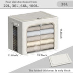 FHSQX 6 Pack Clothes Storage Bins,Lvory White, 15.7x11.8x11.8inch(36L) - Image 4