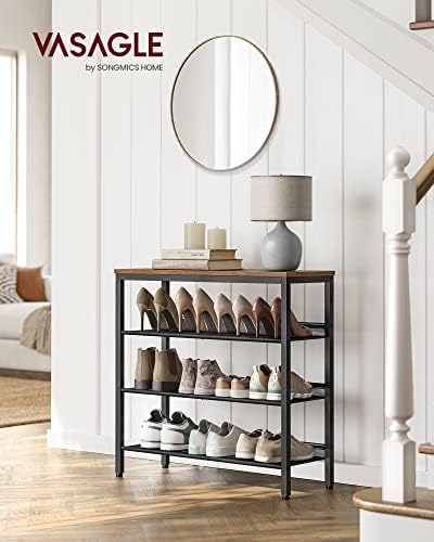 VASAGLE 4-Tier Shoe Rack, Adjustable, Freestanding - Image 2