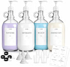 4 PCS 64 Oz Glass Liquid Laundry Detergent Dispensers with Pumps by TTDMKprovidesyouwithqualit