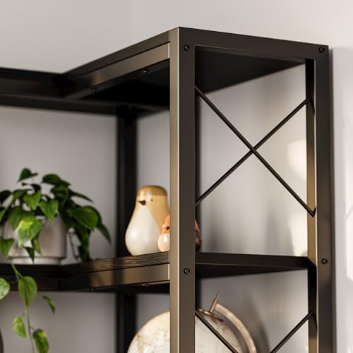 IRONCK Corner Bookshelf,7-Tier Industrial Corner Shelf, Black - Image 6