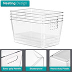 Sorbus Clear Storage Bins with Lids for Kitchen (Large, 8 Pack) - Image 6