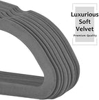 VECELO Premium Velvet Clothes Hangers Suit Heavy Duty (50 Pack)-Non Slip & Space-Saving with 6 Finger Clips & Tie Rack Excellent for Men and Women,Gray - Image 4