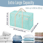 VENO 4 Pack Heavy Duty Moving Bags, Extra Large Storage Bags with Reinforced Handles & Strong Zippers, Foldable & Reusable Moving Box Alternative for Clothes & Dorm Storage - Image 4