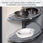 DoubleFill 2 Pack 26 Inch Lazy Susan Shelf Liner Silicone, Gray - Image 3