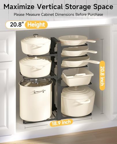 MUDEELA 8-Tier Pots and Pans Organizer under Cabinet, 20.8" H Heavy Duty - Image 2