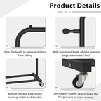 Sywhitta Metal Clothing Rack on Wheels with Bottom Shelf, for Clothes,Black - Image 5